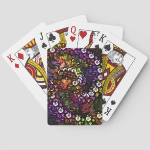 fractal paarse Psychedelic Rainbow Spiral Trippy Speelkaarten