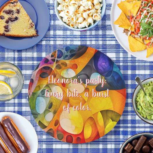 Fractal Party Vrolijke Chaos 9" Ronde Papieren Bordje