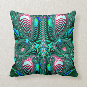 Fractal: Peacock Feathers Pillow Kussen