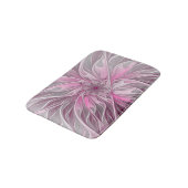 Fractal Pink Flower Dream, Floral Fantasy Pattern Badmat (Gekanteld)