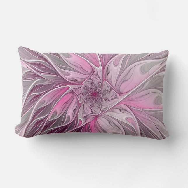 Fractal Pink Flower Dream, floral Fantasy Pattern Kussen (Voorkant)