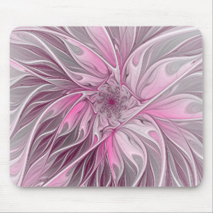 Fractal Pink Flower Dream, Floral Fantasy Pattern Muismat
