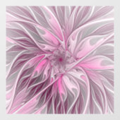 Fractal Pink Flower Dream, Floral Fantasy Pattern Raamsticker (Vel)