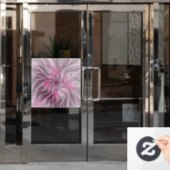 Fractal Pink Flower Dream, Floral Fantasy Pattern Raamsticker (Kantoordeur)