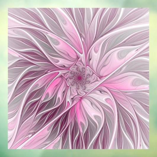 Fractal Pink Flower Dream, Floral Fantasy Pattern Raamsticker (Vel 3)