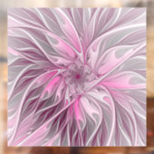 Fractal Pink Flower Dream, Floral Fantasy Pattern Raamsticker (Vel 2)