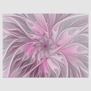 Fractal Pink Flower Dream, Floral Fantasy Pattern Tissuepapier