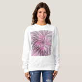 Fractal Pink Flower Dream, Floral Fantasy Pattern Trui (Voorkant volledig)