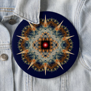 Fractal prik ornament ronde button 6,0 cm