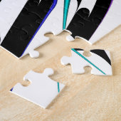 Fractal Rainbow Spiral Black White Abstract Legpuzzel (Zijkant)