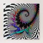 Fractal Rainbow Spiral Black White Abstract Legpuzzel (Horizontaal)