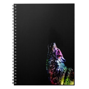 Fractal Rainbow Wolf Notitieboek