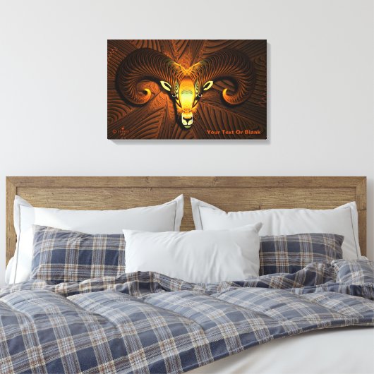 Fractal Ram's hoofd Canvas Afdruk (Insitu (Slaapkamer))