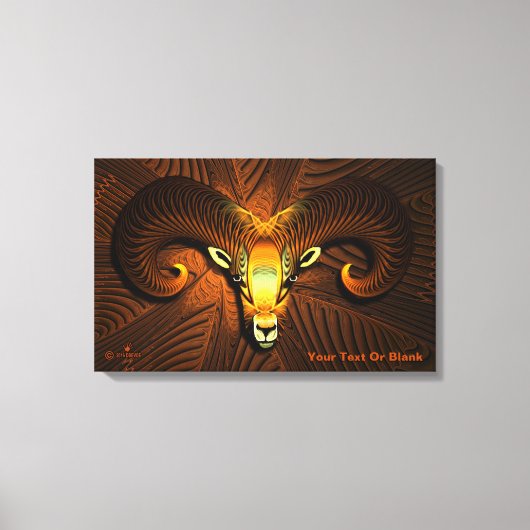 Fractal Ram's hoofd Canvas Afdruk (Voorkant)