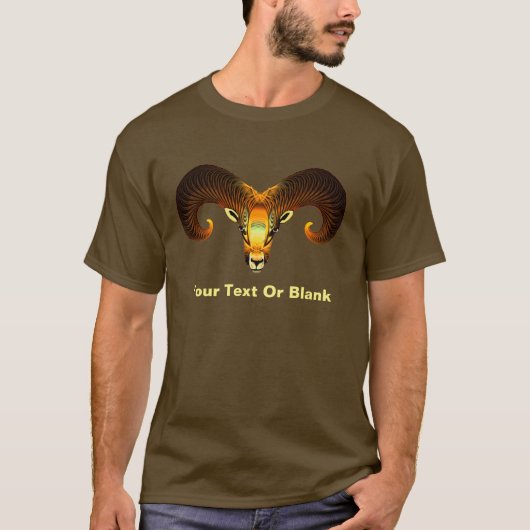 Fractal Ram's hoofd T-shirt (Voorkant)