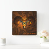 Fractal Ram's hoofd Vierkante Klok (Huis)