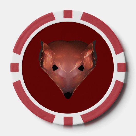 Fractal Red Fox Poker Chips (Voorkant)