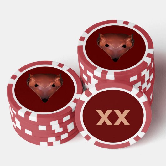 Fractal Red Fox Poker Chips (Opstapeling)