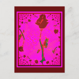 Fractal Red Rose Invitation Briefkaarten