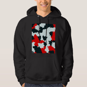 Fractal rood zwart wit patroon ontwerp hoodie