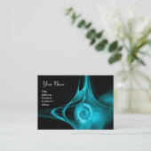 FRACTAL ROOS 1 lichtblauw zwart Visitekaartje (Staand voorkant)