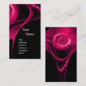 FRACTAL ROOS 3 felroze zwart Visitekaartje (Voorkant / Achterkant)