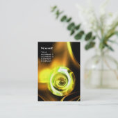 FRACTAL ROOS 4 MONOGRAM heldergeel bruin zwart Visitekaartje (Staand voorkant)
