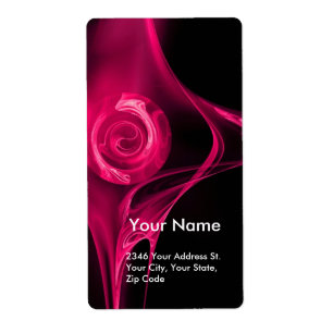FRACTAL ROOS Roze Fuschsia Black Etiket