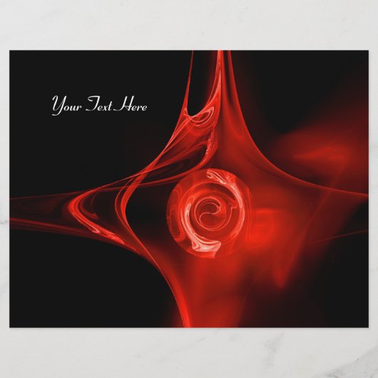 FRACTAL ROSE rouge vif noir 3 pli brochure (Dos)