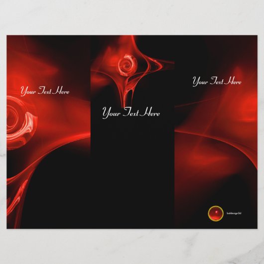 FRACTAL ROSE rouge vif noir 3 pli brochure (Devant)