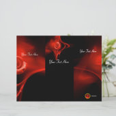 FRACTAL ROSE rouge vif noir 3 pli brochure (Debout devant)