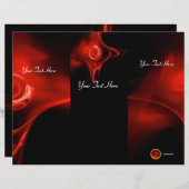 FRACTAL ROSE rouge vif noir 3 pli brochure (Devant / Derrière)
