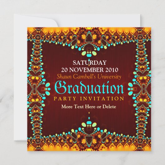 Fractal Royal Afstuderen Invitation Kaart (Voorkant)