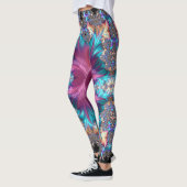 Fractal roze regenboog Aangepaste naam Leggings (Links)