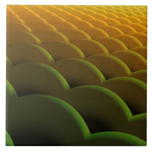 Fractal Scales keramische tegel Tegeltje (Voorkant)