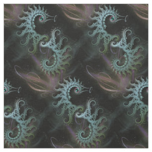 Fractal Seapaarden Art Stof