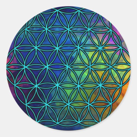 Fractal Seed of Life Sacred Geometry Sticker (Voorkant)