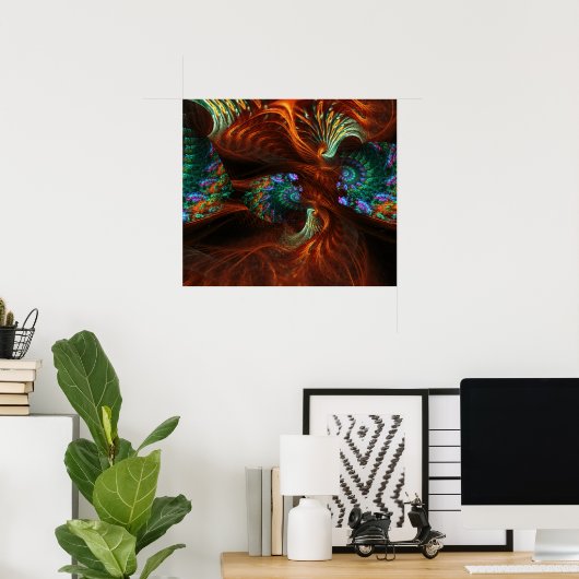 Fractal Seeds Swirl Poster (Thuiskantoor)