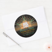 Fractal Sienna Flower w/Logo Promotional Business Ronde Sticker (Envelop)