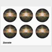 Fractal Sienna Flower w/Logo Promotional Business Ronde Sticker (Vel)