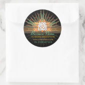 Fractal Sienna Flower w/Logo Promotional Business Ronde Sticker (Tas)
