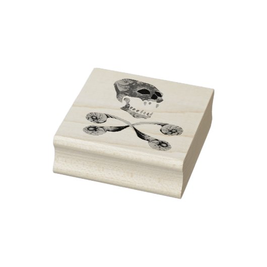Fractal Skull en Crossbone Rubberstempel (Stempel)