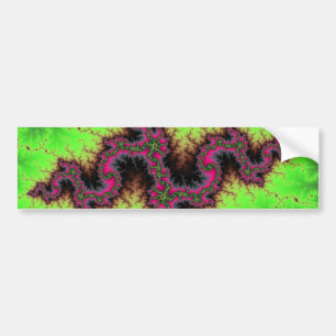 Fractal Snake - roze, fuchsie en neongroen Bumpersticker