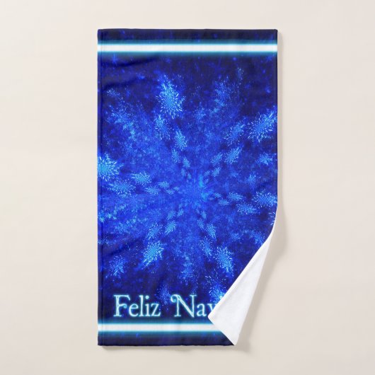 Fractal Snowburst - Feliz Navidad Handdoek (Handdoek)