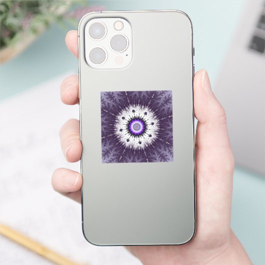 Fractal Snowflake Pattern Sticker (Telefoon)