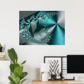 Fractal Sparkle 2 Abstract geometrisch Poster (Thuiskantoor)
