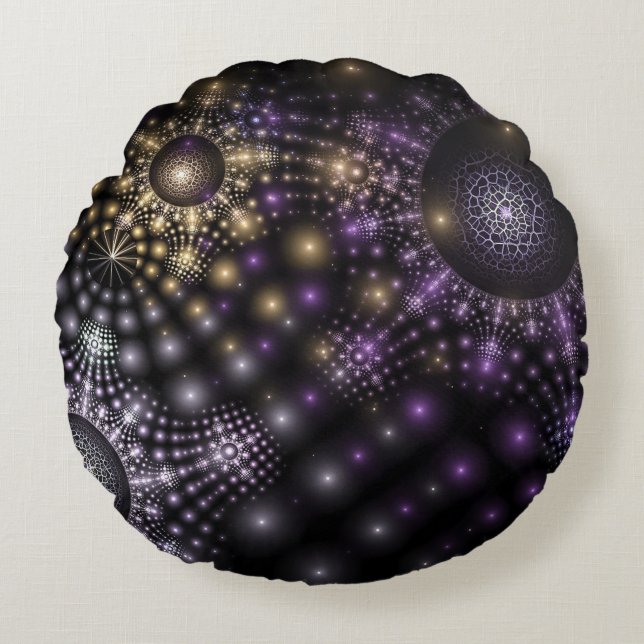 Fractal Sphere Art Mandala Universe Sierkussen Rond Kussen (Voorkant)