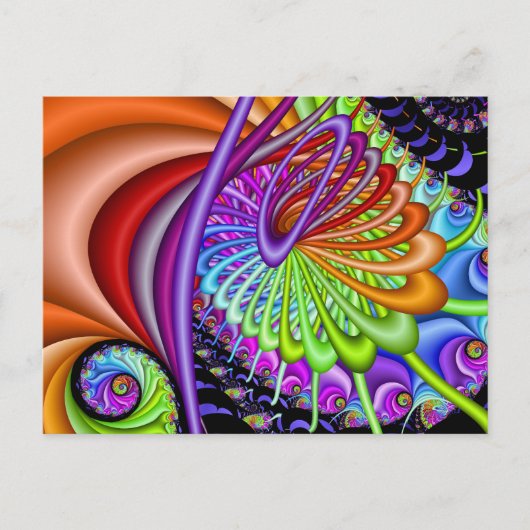 Fractal Spiral Pulling Taffy Briefkaart (Voorkant)