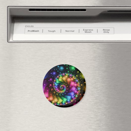 Fractal Spiral Rainbow Nebula Magneet (Insitu (Vaatwasser))