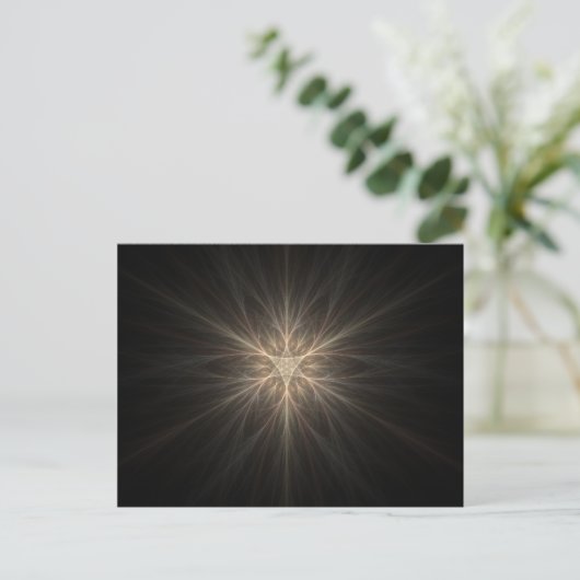 Fractal Star- of Snowflake-ontwerp Briefkaart (Staand voorkant)